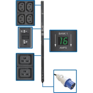 Tripp Lite by Eaton Metered PDUMV32HV PDU - 32 A - 230 V AC Output - 0U - Vertical