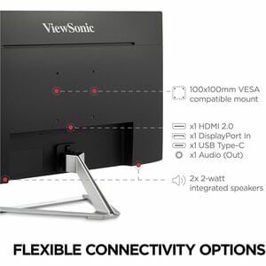 ViewSonic VX2776-4K-MHDU 27 Inch 4K IPS Monitor with Ultra HD Resolution, 65W USB C, HDR10 Content Support, Thin Bezels, H