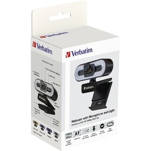 Verbatim AWC-02 - Webcam - 5 Megapixel - 30 fps - Schwarz - USB Typ-A - 2560 x 1440 Pixel Videoauflösung - Autofokus - 72°