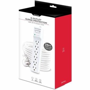 CyberPower B625 Essential 6 - Outlet Surge Protector with 1500 J Surge Suppression - Clamping Voltage 600V, 25 ft Cord, NE