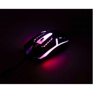 Mouse Optico Luminiscente RGB USB Negro - Cable - 1500 dpi - Rueda de desplazamiento - Simétrico