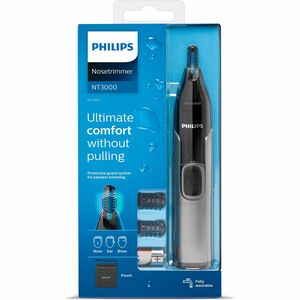 Trimmer Philips NT3650 - Grigio, Nero - x Acciaio inox Lame - senza filo - Batteria Fonte di alimentazione - Per Naso