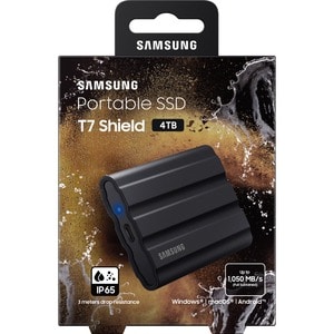 Samsung T7 4 TB Portable Rugged Solid State Drive - External - Black - MAC Device Supported - USB 3.2 (Gen 2) - 1050 MB/s 