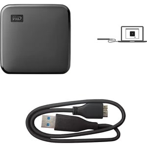WD Elements WDBAYN0010BBK-WESN 1 TB Portable Solid State Drive - External - USB 3.0 - 400 MB/s Maximum Read Transfer Rate