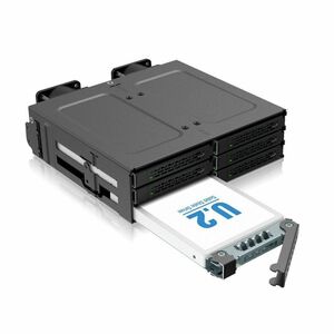 Icy Dock CP097 Drive Enclosure for 5.25" U.2, U.3, PCI Express NVMe 4.0 x4 - SFF-8654 SlimSAS Host Interface Internal - Bl