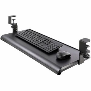 StarTech.com Under Desk Keyboard Tray, Clamp on Keyboard Holder, Up to 12kg/26.5lb, Height Adjustable, Ergonomic Sliding K