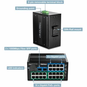 TRENDnet TI-PG262 24 Ports Ethernet Switch - Gigabit Ethernet - 1000Base-T, 100/1000Base-X - TAA Compliant - 2 Layer Suppo