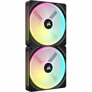 Corsair iCUE QX140 Cooling Fan - 2 x Fan(s) - 82.50 CFM Maximum Airflow - 2000 rpm - Magnetic Dome Bearing - RGB LED - Bla