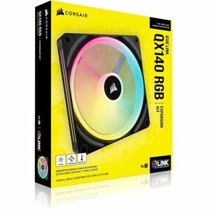 Corsair iCUE LINK QX140 RGB 140mm PWM PC Fan Expansion Kit - 1 x Fan(s) - 82.50 CFM Maximum Airflow - 2000 rpm - Magnetic 
