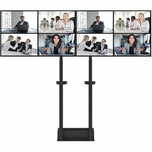 Neomounts Mounting Adapter for Display Screen, Wall Mount, Floor Stand - Black - Height Adjustable - 2 Display(s) Supporte