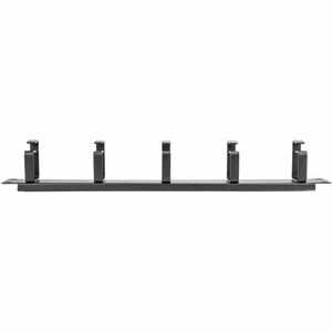 Rocstor 1U 19in Metal Rackmount Cable Management Panel - Cable Management Panel - Black - 1U Rack Height x 19" Panel Width