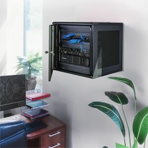 CyberPower CR12U61003 Wall Mount Enclosure - For Switch, Patch Panel - 12U Rack Height - Wall Mountable - Black - Metal - 