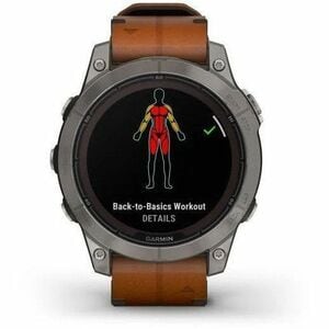 Garmin fēnix 7 Pro Smart Watch - Titanium Case Color - Chestnut Band Color - Titanium Body Material - Fiber Reinforced Pol