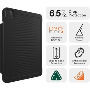 gear4 Havana Carrying Case (Folio) for 27.9 cm (11") Apple iPad Pro Tablet - Black - Drop Resistant, Impact Resistant, Sho