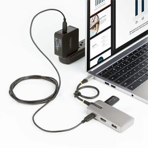 StarTech.com USB Type C Docking Station for Tablet, Monitor, Notebook - 100 W - Space Gray - Portable - 1 Displays Support