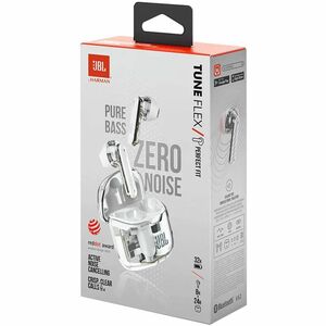 JBL Tune Flex True Wireless Earbud Stereo Earset - Ghost White - Binaural - In-ear - Bluetooth - 32 Ohm - 20 Hz to 20 kHz