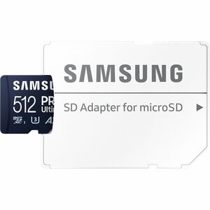 Carte microSD Samsung PRO Ultimate UHS-I 512 Go, MB-MY512SA/WW, vitesse jusqu'à 200 Mo/s, garantie 10 ans, lecteur SD