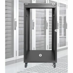 Digitus 21U Geschlossener Schrank Rackschrank für Netzwerk-Geräte, Ausrüstungsrack - Schwarz - Blech - 136 kg Maximale Gew