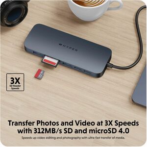 HyperDrive HyperDrive Next HD4006GL 11 Port(s) USB Type C Docking Station for Monitor, Desktop PC, Notebook - Charging Cap