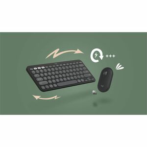 Tastiera e mouse Logitech Pebble 2 Combo - QWERTY - Italiano - USB Tipo A Wireless Bluetooth 2,40 GHz Tastiera - USB Tipo 