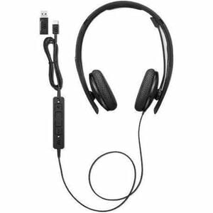 Lenovo Wired Over-the-head Stereo Headset - Black - Microsoft Teams Certification - Binaural - Ear-cup - 2.2 Kilo Ohm - 20