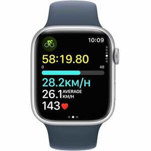 Apple Watch Series 9 Smart Watch - 4.50 cm (1.77") Case Height - 3.80 cm (1.50") Case Width - Silver Case Color - Storm, B