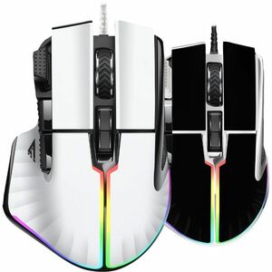 Ratón de juego Game Factor MOG602 - USB - Óptico - Blanco - Cable - 19000 dpi