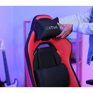 Fauteuil Gaming Trust GXT 714R RUYA - Tissu, Cuir PU, Mousse polyuréthane, Bois, Plastique, Nylon - Rouge