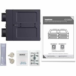 Icy Dock ToughArmor MB873MP-B V2 Drive Enclosure for 5.25" M.2, PCI Express NVMe 4.0 - SFF-8612 OCuLink Host Interface Int