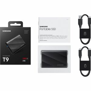 Samsung T9 4 TB Portable Solid State Drive - External - Black - Desktop PC, Notebook, Tablet, Gaming Console, Smart TV, Ca