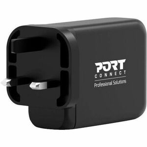 Port Connect 120 W AC Adapter - 1 USB - 3 USB Type-C - For Notebook - Europe - 2 m Cable - 120 V AC, 230 V AC Input - 5 V 