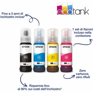 Epson ET-2870 Wired & Wireless EcoTank Inkjet Multifunction Printer - Colour - Black - Copier/Printer/Scanner - 33 ppm Mon