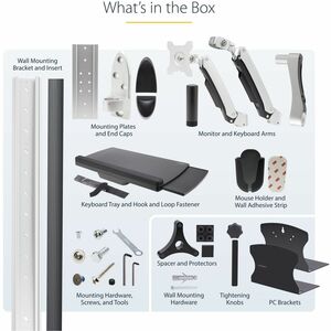 StarTech.com Wandhalterung für Monitor, Desktop Computer, Workstation - Schwarz - Horizontal/Vertikal - TAA-konform - Höhe