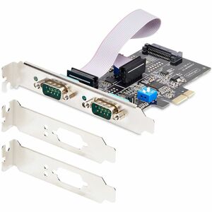 StarTech.com 2-Port Serielle PCIe Karte, PCI Express zu RS232/RS422/RS485 DB9 Serielle Karte, 16C1050 UART, ESD Schutz, Wi