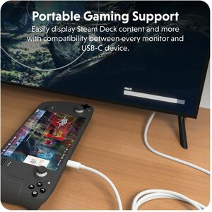 Hyper HyperDrive HD6007WHGL 2.50 m HDMI/USB-C A/V Cable - Cable for Audio/Video Device, USB Device, Monitor, Smartphone, T
