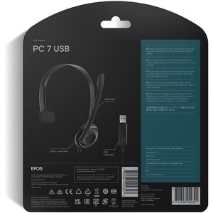 EPOS PC 7 USB Kabel Auf den Ohren Mono Headset - Schwarz - Monaural - Ohraufliegend - 42 Hz bis 17 kHz Frequenzgang - 200 