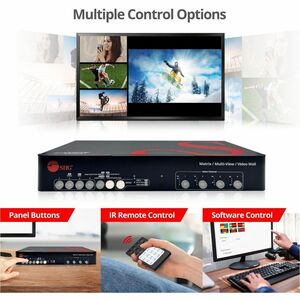 SIIG 4x4 HDMI 4K60Hz Matrix with Quad-Viewer & VideoWall - 4x4 HDMI Matrix + Video Wall + Quad-Viewer Processor - 4K@60Hz 
