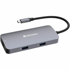 Verbatim USB-Typ C Docking Station - Ladefunktion - 4K - 3840 x 2160 - 3 x USB-Anschlüsse - 2 x USB Typ-A-Anschlüsse - USB