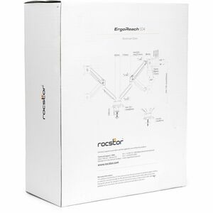 Rocstor ErgoReach Mounting Arm for Monitor - Silver - Landscape/Portrait - 2 Display(s) Supported - 17" to 32" Screen Supp