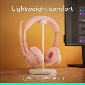 Logitech Zone 300 Wireless Bluetooth Headset With Noise-Canceling Microphone, Rose - Stereo - Wireless - Bluetooth - 98.4 