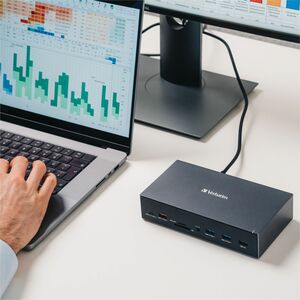 Verbatim USB-C ™Pro Docking Station 17-in-1 - for Headset, Speaker - Charging Capability - Memory Card Reader - SD, microS