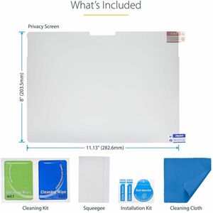 StarTech.com Plastic Anti-glare Privacy Screen Protector for Microsoft Surface Pro 8, Surface Pro 9, Surface Pro X - Black