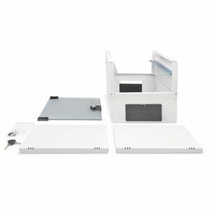 Digitus SOHO PRO 9U Wall Mountable Enclosed Cabinet Rack Cabinet for Networking - Light Grey - Glass, Steel, Sheet Steel -