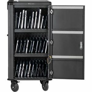 V7 CHGCT30USBCPD-2E Charging Cart - Push Handle Handle - 4 Casters - 127 mm Caster Size - High-grade Cold Rolled Steel, St