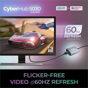 Adesso USB-C to Display Port Adapter - 1 x USB Type C - Male - 1 x DisplayPort 1.2 Digital Audio/Video - Female - 3840 x 2