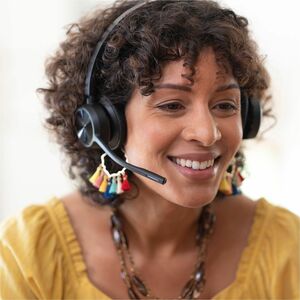 Poly Voyager 4300 UC 4320 Wired/Wireless On-ear, Over-the-head Stereo Headset - Black - Microsoft Teams Certification - Si