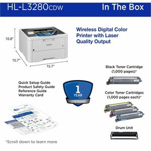 Impresora Láser Inalámbrico De Escritorio Brother HL-L3280CDW - Color - Papel para imprimir sencillo