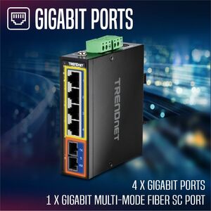 TRENDnet TI-G51SC 5 Ports Ethernet Switch - Gigabit Ethernet - 1000Base-T, 1000Base-SX - 2 Layer Supported - Modular - 3.6