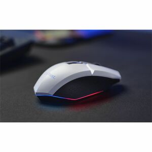 Souris de jeu Optique Trust Felox GXT 110 - Fréquence radio - USB 2.0 Type A - 6 Bouton(s) - Blanc - Câble - 2,40 GHz - Re