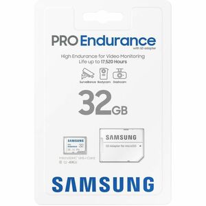 Samsung PRO Endurance 32 GB Class 10/UHS-I (U1) V10 microSDHC - 100 MB/s Read - 30 MB/s Write - 120 Month Warranty